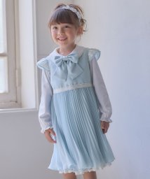 anyFAM（KIDS）(エニファム（キッズ）)/シフォン プリーツ ワンピース/サックスブルー