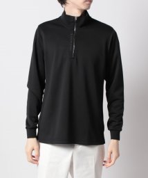 LANVIN SPORT(ランバン スポール)/ハーフジップ長袖シャツ【吸汗速乾/蓄熱保温/ECO/】/ブラック