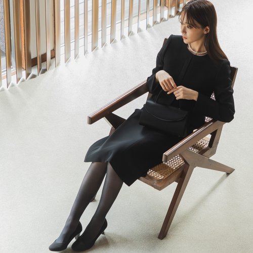 セール】【喪服・礼服】【前ファスナーで着やすい】ノーカラー  