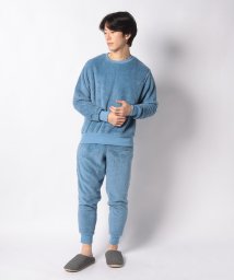 JEANS MATE(ジーンズメイト)/【LOCKHEAVEN】シャギー素材 セットアップ 上下組 リラックスウェア /ブルー