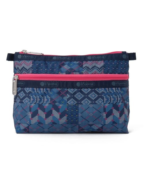 LeSportsac(LeSportsac)/COSMETIC CLUTCHパッチワークニット/ブルー