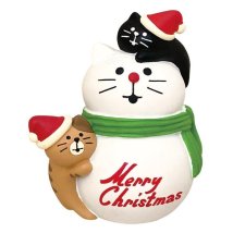 cinemacollection/マスコット 子猫と雪だるま デコレ かわいい クリスマス グッズ /505792901