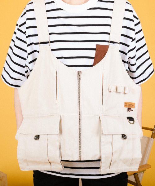 S'more(スモア)/【 S'more / S'more fireproofing 2WAY campvest 】 バッグにもなる2WAY難燃ベスト/ベージュ