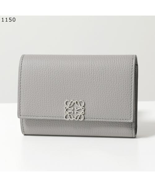 LOEWE グレー レザー 三つ折り財布 LOEWE グレー 三つ折り財布