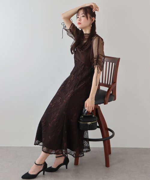 シアーブラウス×マーメイドワンピースドレス ブラウス ワンピース