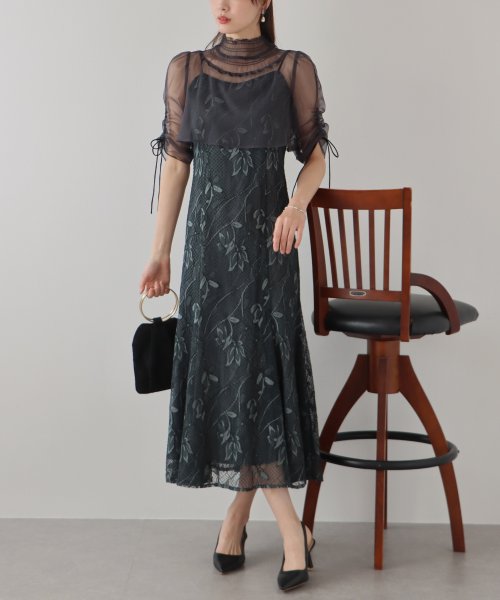 シアーブラウス×マーメイドワンピースドレス ブラウス ワンピース