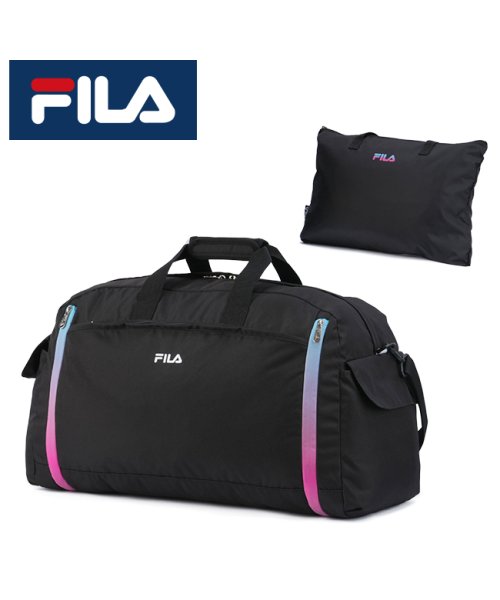 FILA(フィラ)/フィラ セグレート ボストンバッグ 2WAY 52L/62L 拡張 修学旅行 部活 高校生 中学生 女子 男子 大容量 軽量 撥水 ブランド FILA 7837/パープル