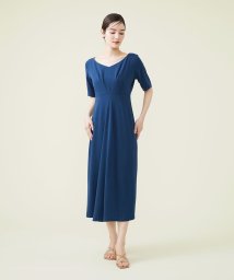 Sybilla(シビラ)/【SYBILLA DRESS】タックデザインフレアドレス/ネイビー