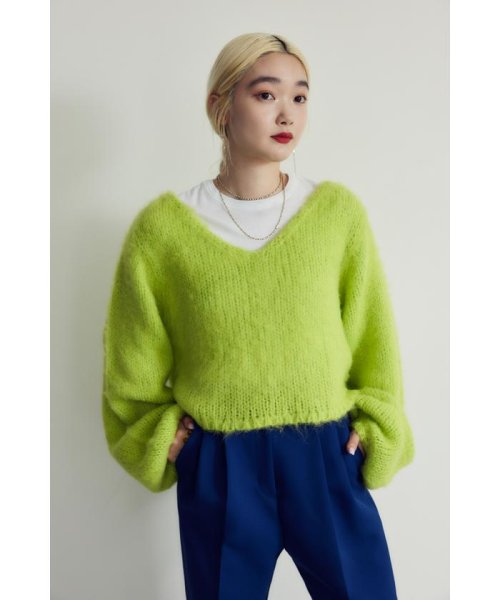 HeRIN.CYE(ヘリンドットサイ)/mio yanase / Vneck knit top/YEL