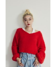 HeRIN.CYE(ヘリンドットサイ)/mio yanase / Vneck knit top/RED