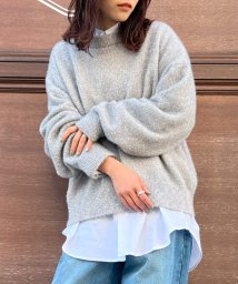 MAISON BREEZE/【MAISON BREEZE】トップス ニット ラメニット フェザーニット 長袖 クルーネック ぽわん袖 プルオーバー グリッターニット /505795177