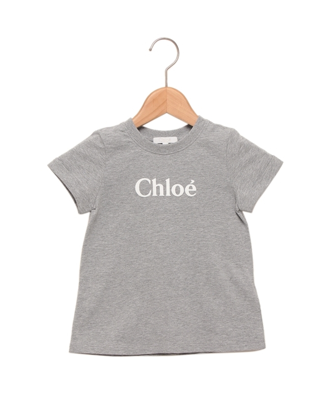 セール】クロエ Tシャツ カットソー ロゴ グレー ガールズ CHLOE