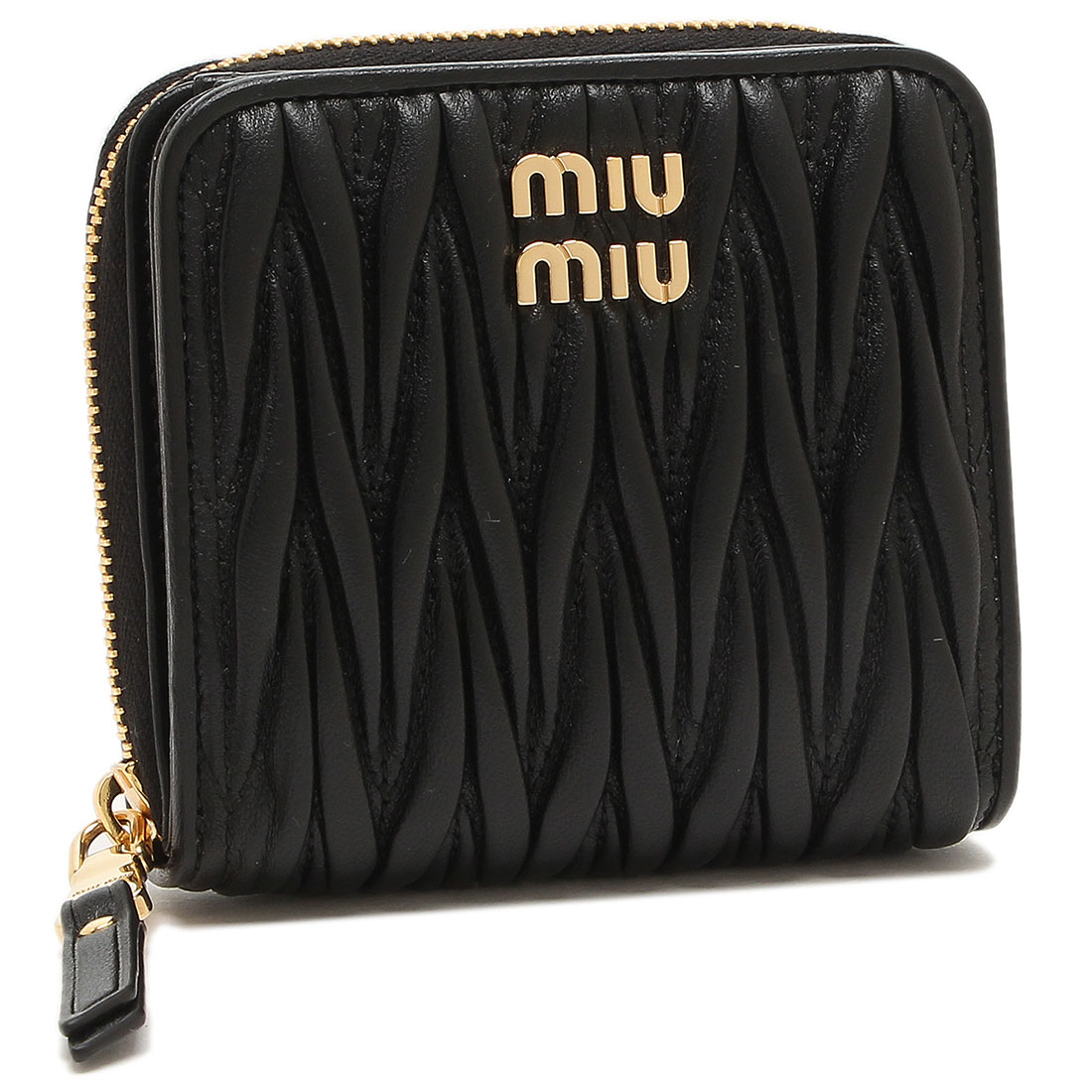 ミュウミュウ　miumiu マテラッセ　折り財布　ブラック