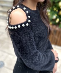 JULIA BOUTIQUE/肩パール付きシャギータッチニットトップス/23588/505797590