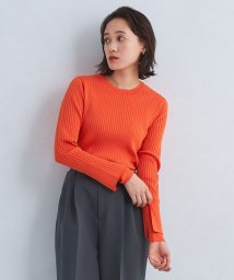 green label relaxing(グリーンレーベルリラクシング)/スキニー クルーネック プルオーバー ニット －ウォッシャブル－/ORANGE