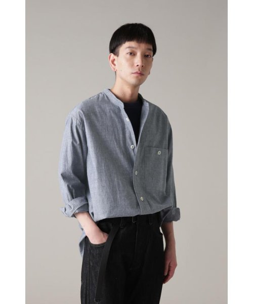 MHL.(エムエイチエル)/FADED COTTON SHIRTING/INDIGO5