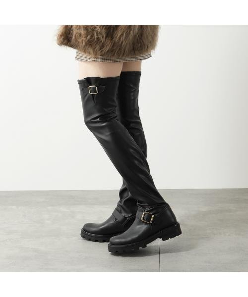 セール】Jimmy Choo ニーハイブーツ BIKER II OTK FLAT QOZ バイカー 