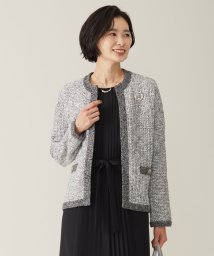 J.PRESS LADIES（LARGE SIZE）(J．プレス　レディス（大きいサイズ）)/【WEB限定カラーあり・洗える】TWEED ニット ジャケット/ブラック系5