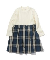 SHOO・LA・RUE(Kids) (シューラルーキッズ)/【110－140cm】チェック柄 ドッキングワンピース/アイボリー（004）