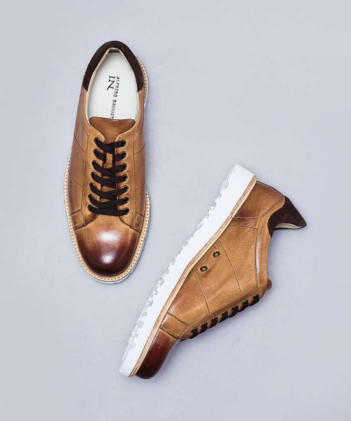 【一部店舗＋WEB限定】レザー ウェルト 厚底ソール レースアップ スニーカー 