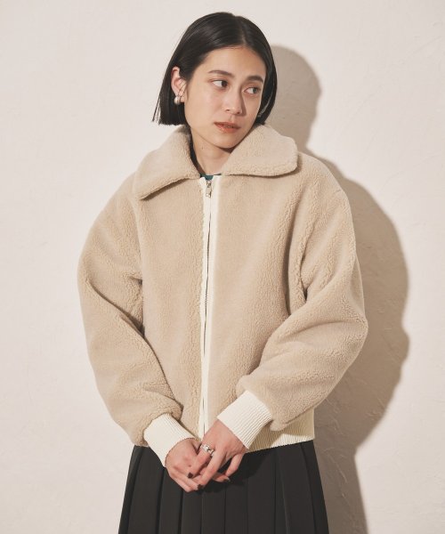 【Audrey and John Wad】ジップアップボアブルゾン H164 B79 W58 H82