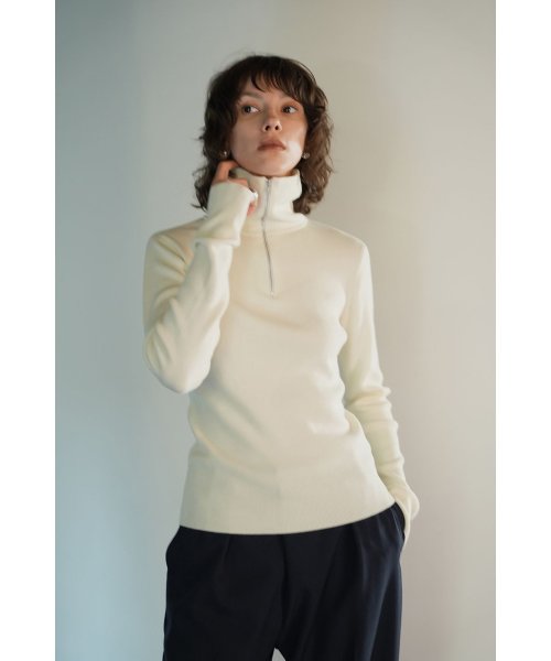 CLANE(クラネ)/ZIP TURTLE KNIT TOPS/IVORY