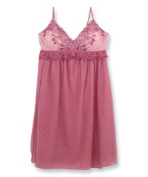 fran de lingerie(フランデランジェリー)/エキゾチックなフラワー刺繍ルームウェアとしても 「ワンダーリフトブラフローラル デザイン系スリップ」 スリップ/ピンク