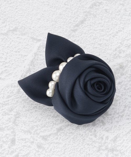 Couture Brooch(クチュールブローチ)/ローズパール調コサージュ/ネイビー（094）