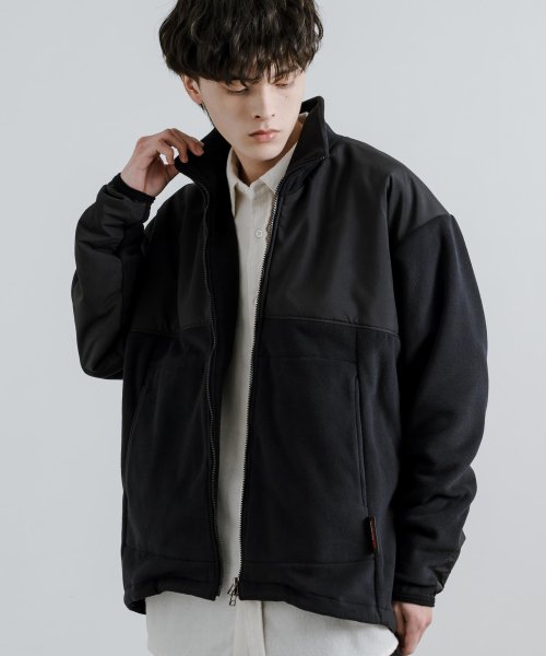 フリースジャケット メンズ レディース アウター ブルゾン スタンドネック オーバーサイズ ビッグシルエット ルーズ ジップアップ ポーラテック クラシック カ 着丈 Upscape 肩幅 身幅 袖丈 メンズ ポーラテック Audience/アップスケープオーディエンス Audience 約74cm