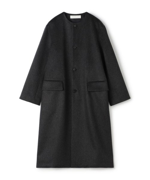 カシミヤビーバー クルーネックロングコート 