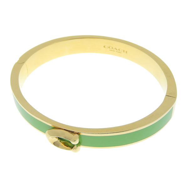 セール】COACH コーチ SIGNATURE PUSH HINGED BANGLE シグネチャー