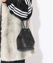 ENSEMBLE(アンサンブル)/【blancle/ ブランクレ】S.LEATHER QUILTED DRAWSTRING BAG/ブラック