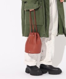 ENSEMBLE(アンサンブル)/【blancle/ ブランクレ】S.LEATHER QUILTED DRAWSTRING BAG limited/ブラウン