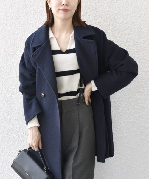 SHIPS any: PONTETORTO スタンド & ダブル カラー コート 2 