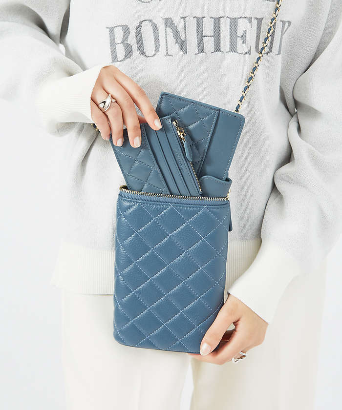 LOWELLThings Quilty/キルティングミニショルダーバッグ ブルー F LOWELLThings Quilty/キルティングミニショルダーバッグ ブルー F