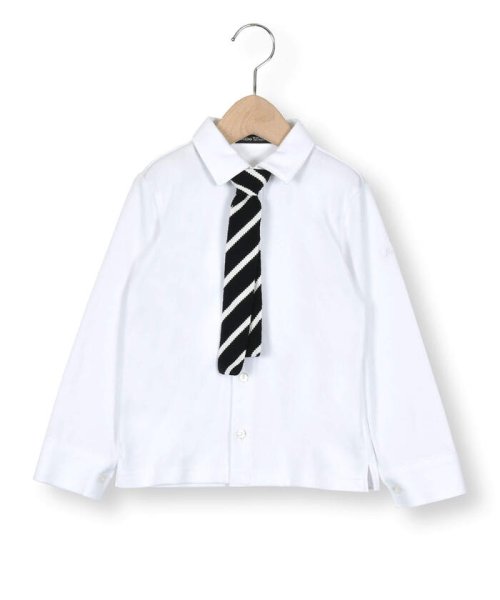 BeBe(ベベ)/ニットタイ付きスムースシャツ(90~130cm)/ホワイト