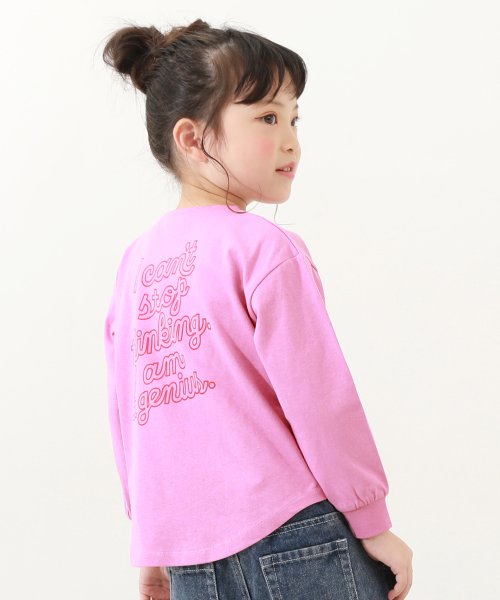 devirock(デビロック)/デビラボ ガールズ プリント長袖Tシャツ 子供服 キッズ 女の子 トップス 長袖Tシャツ ロンT 綿100% 吸汗/パープル系3