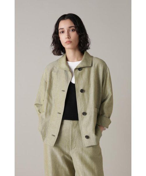 MARGARET HOWELL(マーガレット・ハウエル)/WOOL LINEN HOPSACK/OLIVE1