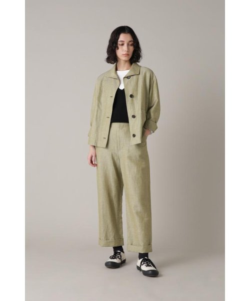 MARGARET HOWELL(マーガレット・ハウエル)/WOOL LINEN HOPSACK/OLIVE1