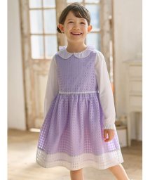 KUMIKYOKU KIDS/【110－140cm】シアーチェックバイカラー ワンピース/505804307