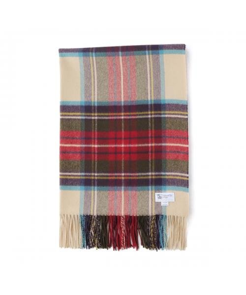 ◆ジョンストンズ カシミヤ 大判 ストール wa56 チェック柄 カシミヤ 大判 ストール