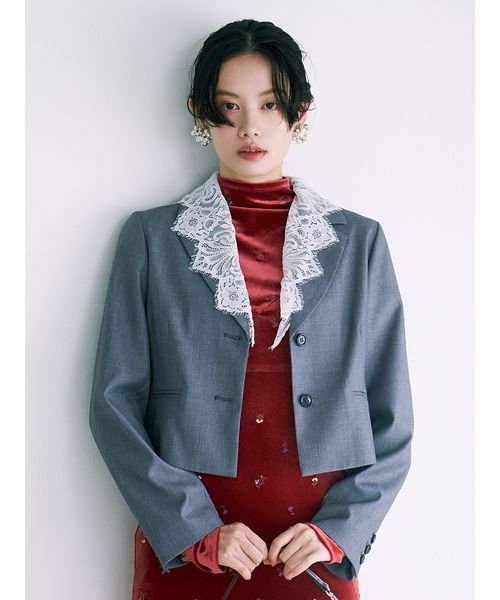 レースカラーシングルジャケット 予めご了承ください