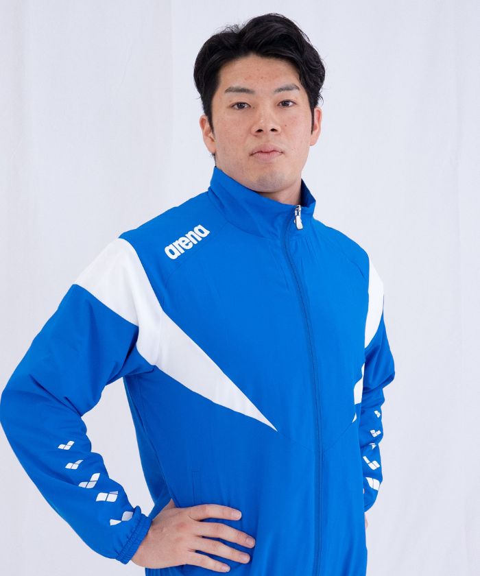 arena(ings) 【チームウェア】ジャケット レギュラーシルエット ブルー O arena(ings) 【チームウェア】ジャケット レギュラーシルエット ブルー O