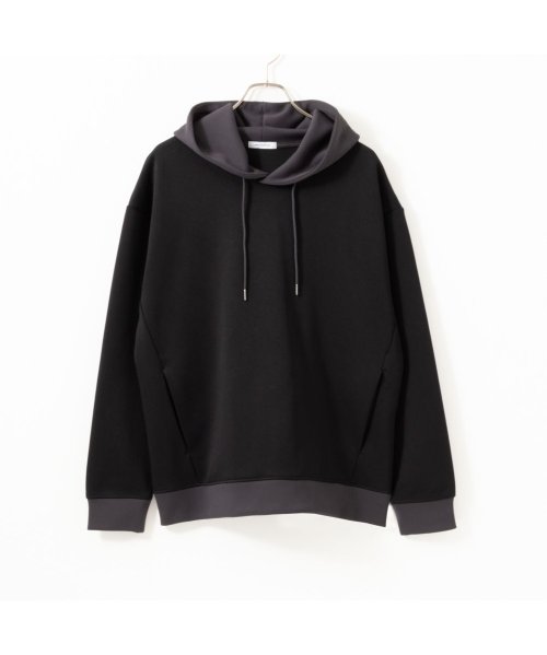 MAC HOUSE(men)(マックハウス（メンズ）)/URBAN COLLECTION アーバンコレクション エアスムージー 配色切替パーカー 6791501/ブラック