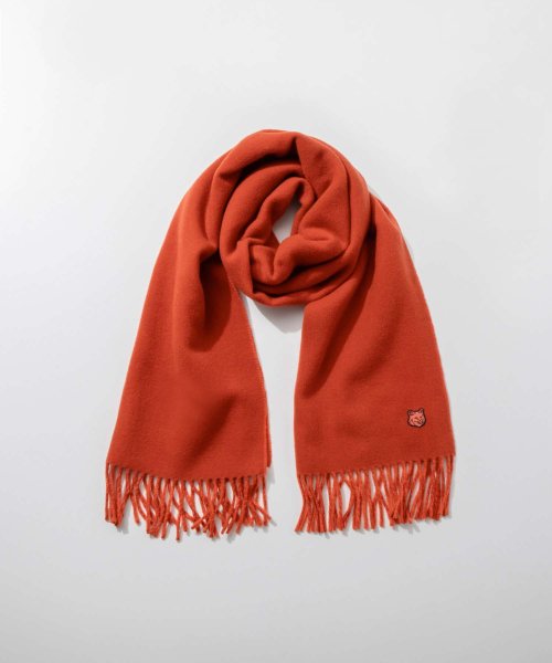 MAISON KITSUNE(メゾンキツネ)/メゾンキツネ MAISON KITSUNE LM06201WA0018 スカーフ FOX HEAD PATCH SCARF メンズ フォックスヘッド パッチ マ/レッド