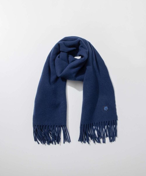 MAISON KITSUNE(メゾンキツネ)/メゾンキツネ MAISON KITSUNE LM06201WA0018 スカーフ FOX HEAD PATCH SCARF メンズ フォックスヘッド パッチ マ/ブルー