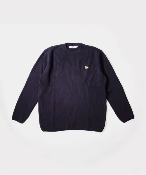 MAISON KITSUNE(メゾンキツネ)/メゾンキツネ MAISON KITSUNE IM00511KT1064 ニット メンズ レディース トップス 長袖 ベイビーフォックス パッチ リラックスド プ/ネイビー