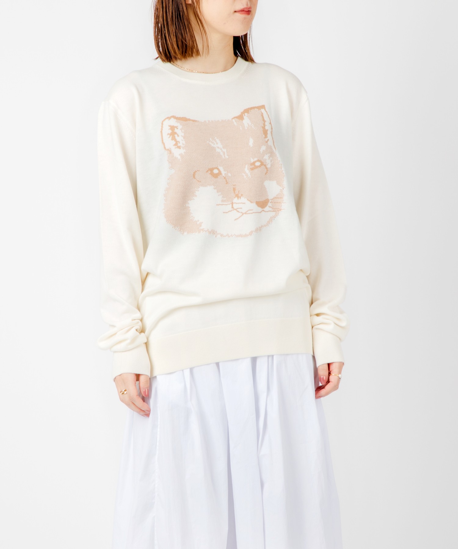 メゾン キツネ セーター IU00504KT1036 R-NECK KNIT - トップス