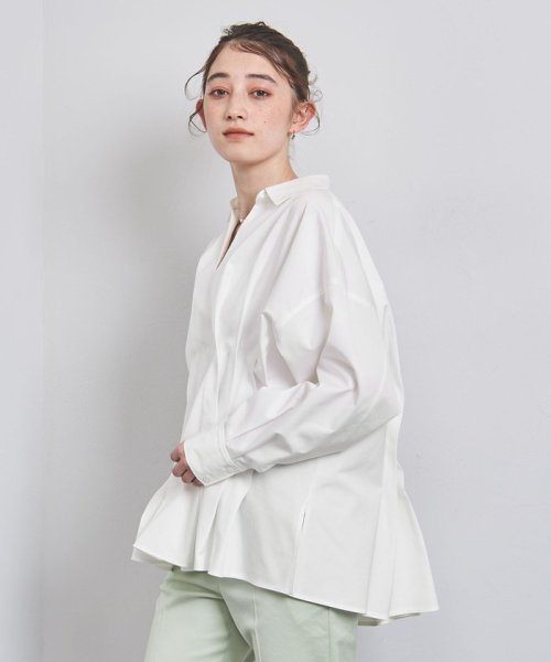 UNITED ARROWS(ユナイテッドアローズ)/タック Vネック シャツブラウス/OFFWHITE