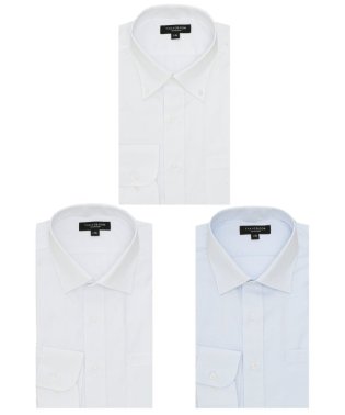 TAKA-Q/【WEB限定】形態安定 吸水速乾 スタンダードフィット 長袖 ワイシャツ 3枚 セット 白 ビジネスシャツ シャツ ノーアイロン ノンアイロン メンズ Yシャツ/505809041